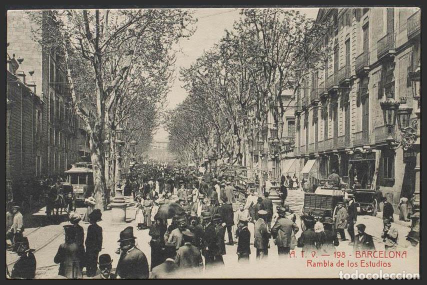 Postales: Barcelona. BARCELONA. Rambla de los Estudios. - Foto 1