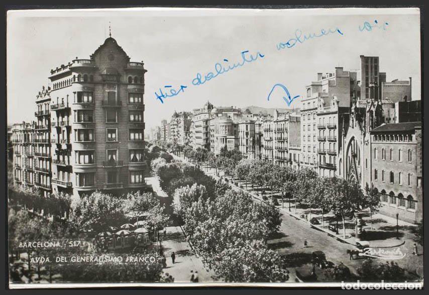Postales: Barcelona. BARCELONA. Avenida del General&iacute;simo Franco. - Foto 1