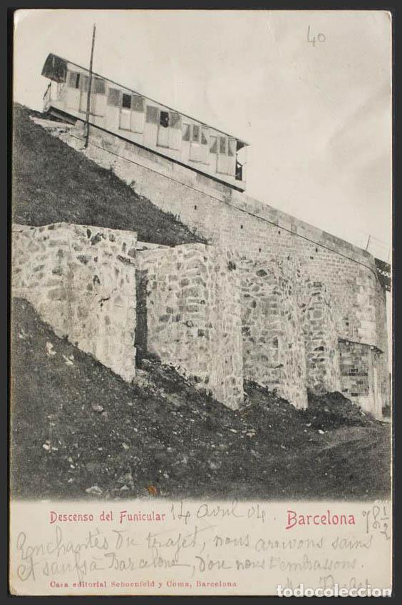 Postales: Barcelona. BARCELONA. Descenso del Funicular. - Foto 1