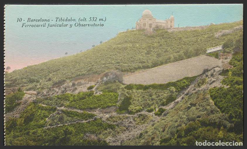 Postales: Barcelona. BARCELONA. Tibidabo. Ferrocarril funicular y Observatorio. - Foto 1