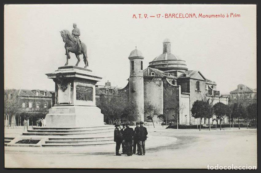 Postales: Barcelona. BARCELONA. Monumento al General Prim. - Foto 1