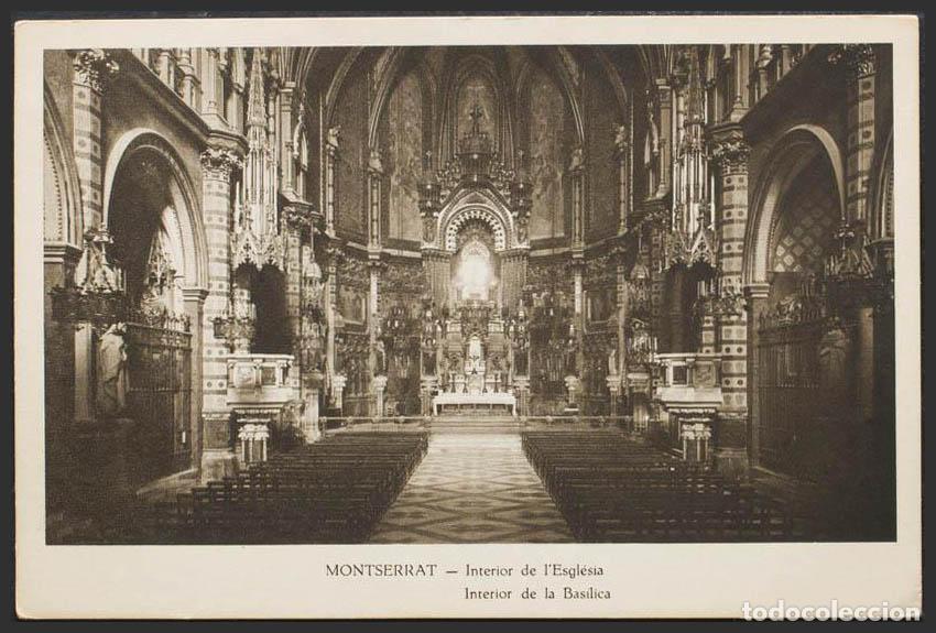 Postales: Barcelona. MONTSERRAT. Interior de la Bas&iacute;lica. - Foto 1