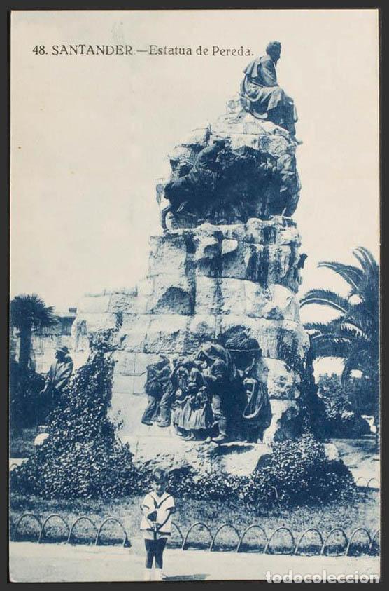 Postales: Cantabria. SANTANDER. Estatua de Pereda. - Foto 1