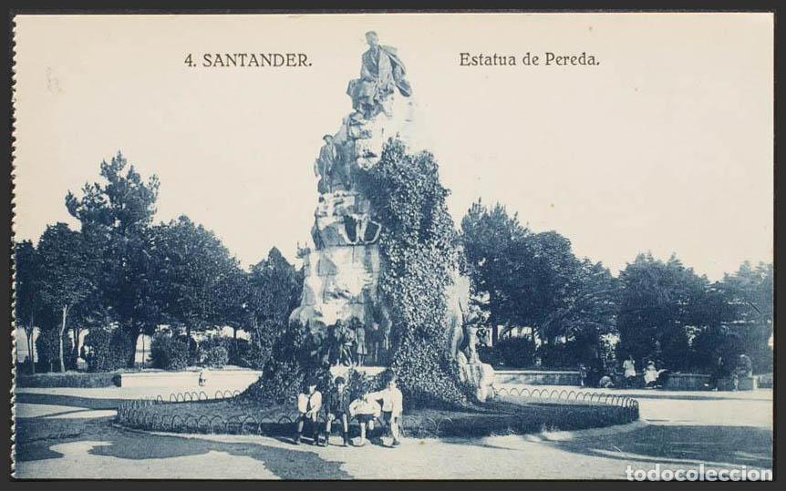 Postales: Cantabria. SANTANDER. Estatua de Pereda. - Foto 1