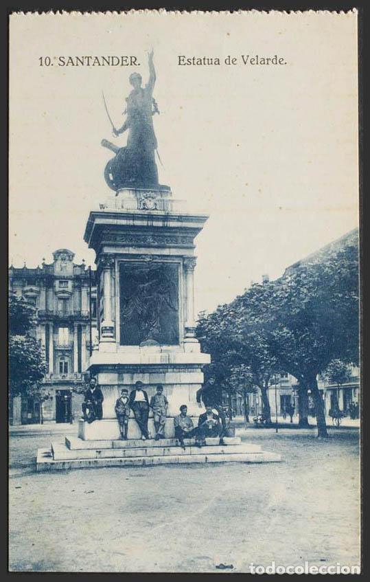 Postales: Cantabria. SANTANDER. Estatua de Velarde. - Foto 1
