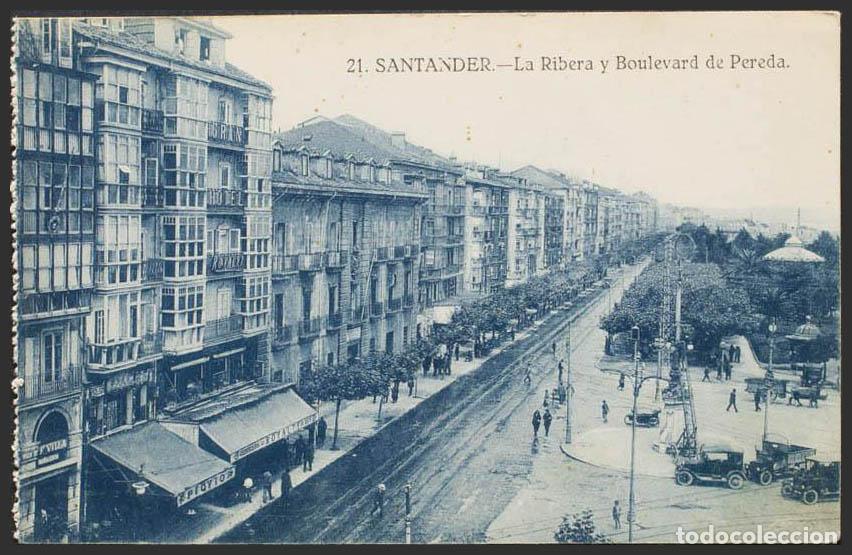 Postales: Cantabria. SANTANDER. La Ribera y Boulevard de Pereda. - Foto 1