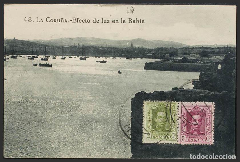 Postales: Coru&ntilde;a. LA CORU&Ntilde;A. Efecto de luz en la Bah&iacute;a. - Foto 1