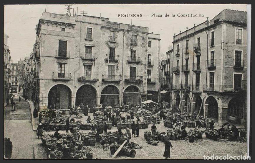 Postales: Gerona. FIGUERAS. Plaza de la Constituci&oacute;n. - Foto 1