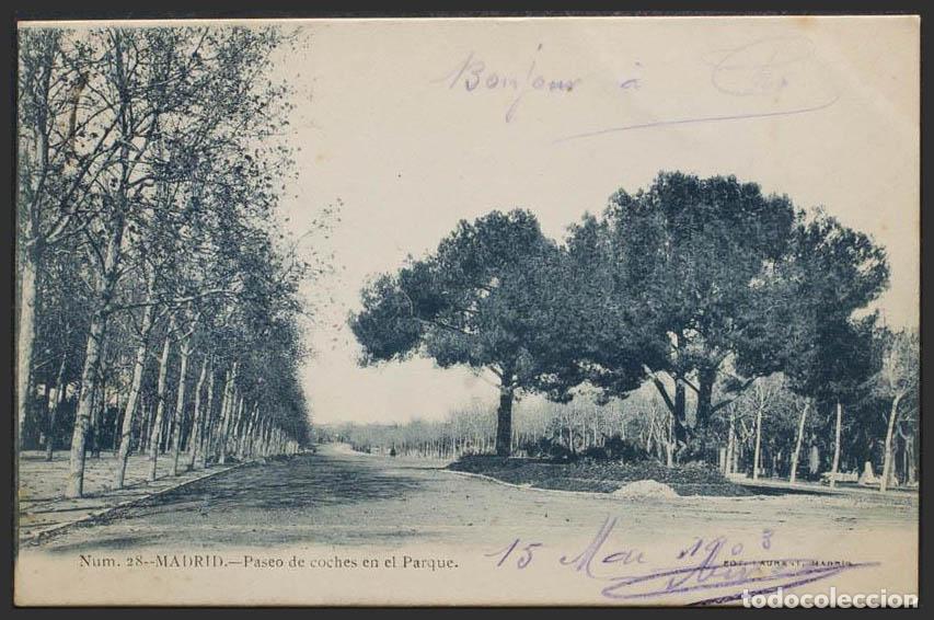 Postales: Madrid. MADRID. Paseo de coches en el Parque. - Foto 1