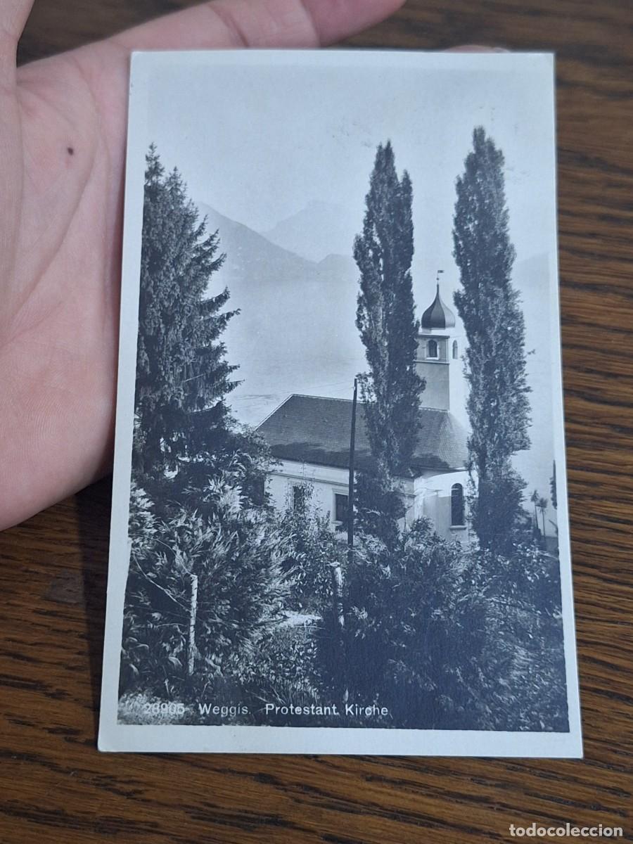Postales: Antigua postal Weggis . Protestant Kirche - Foto 1