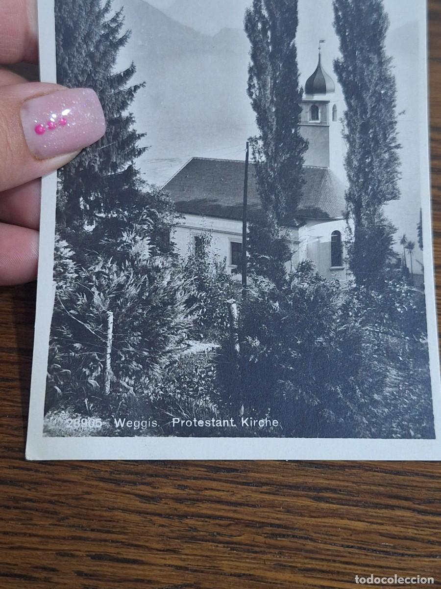 Postales: Antigua postal Weggis . Protestant Kirche - Foto 6