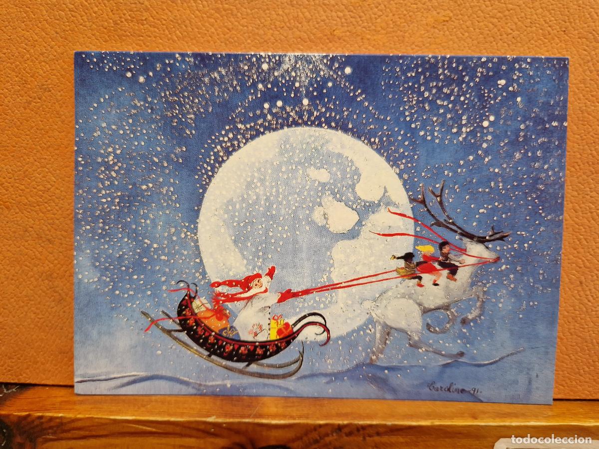 Postales: BONITA POSTAL DE NAVIDAD CIRCULADA. DIPTICO. PAP&Aacute; NOEL