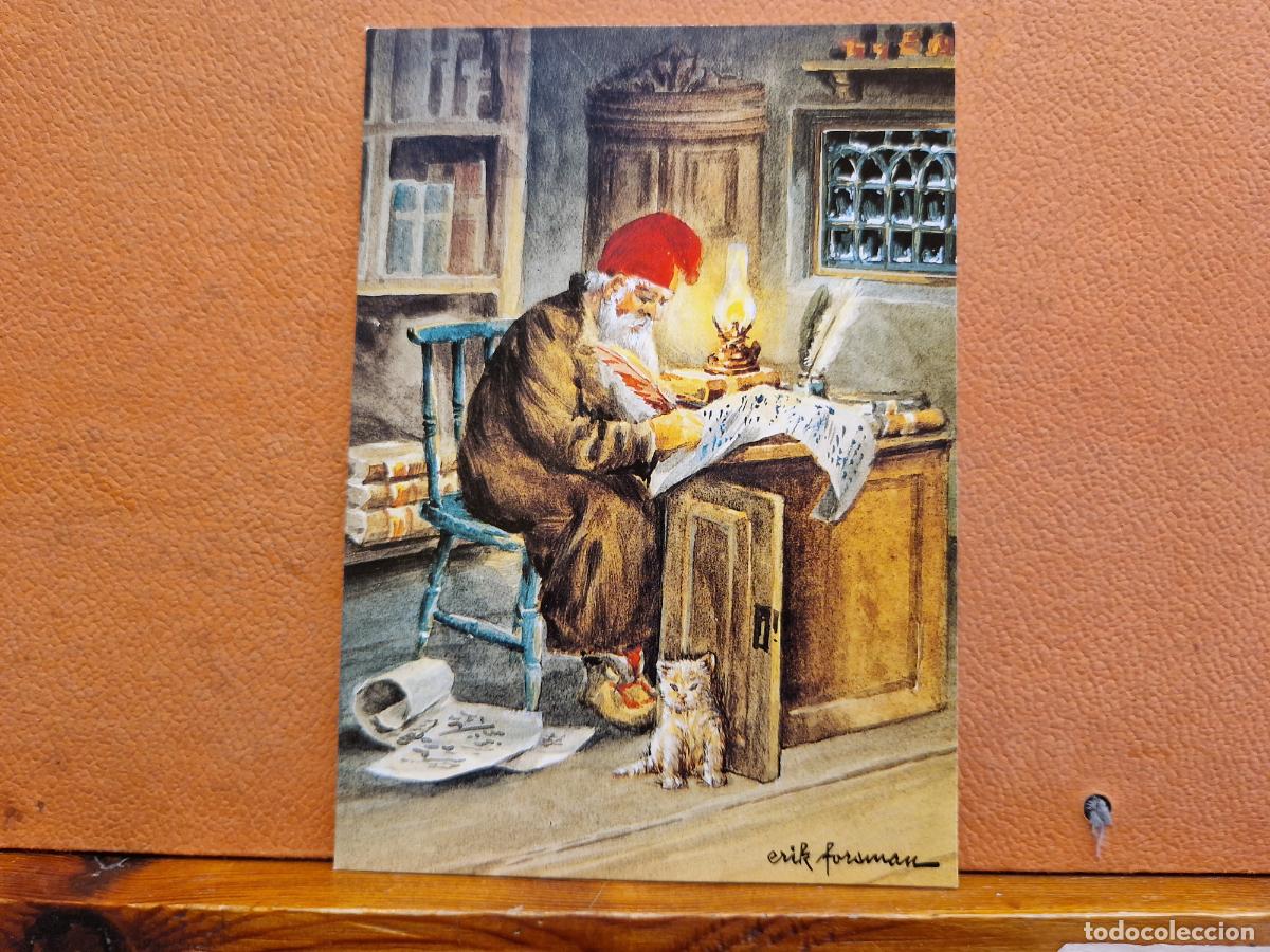 Postales: BONITA POSTAL DE NAVIDAD CIRCULADA. DIPTICO. PAP&Aacute; NOEL