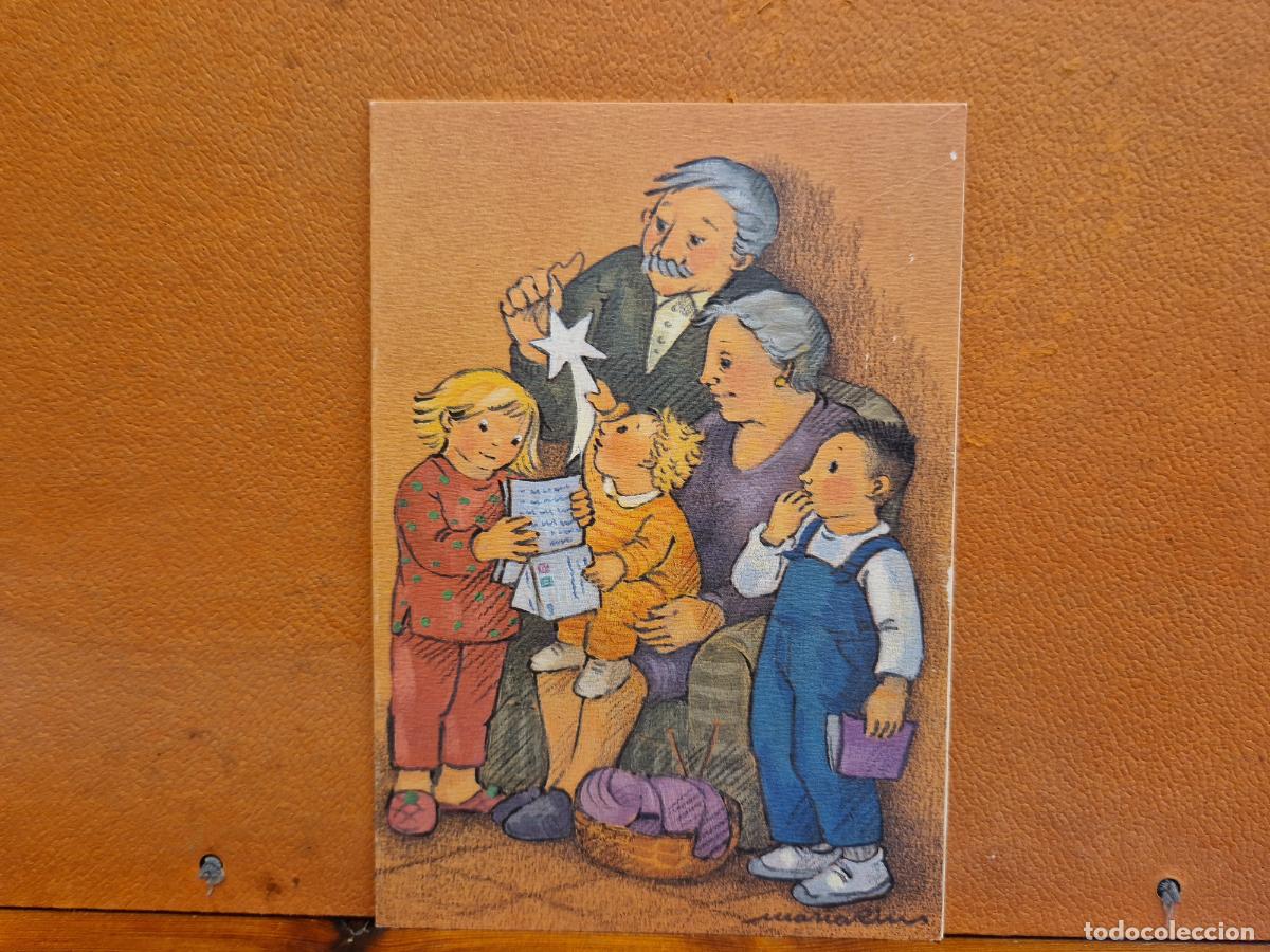 Postais: BONITA POSTAL DE NAVIDAD CIRCULADA. DIPTICO. FAMILIA