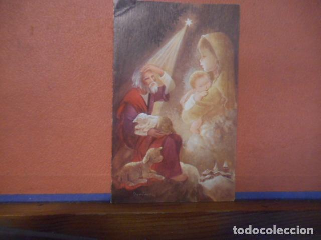 Postales: BONITA POSTAL CIRCULADA. NAVIDE&Ntilde;A. NACIEMIENTO DEL NI&Ntilde;O JESUS. DIPTICO