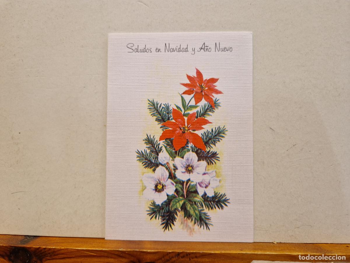 Cartoline: BONITA POSTAL CIRCULADA DE NAVIDAD. DIPTICO. FLORES
