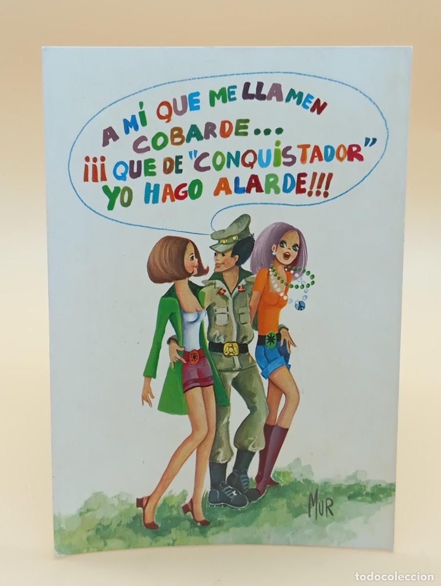 Postales: POSTAL ESCRITA,SOLDADO Y CHICAS - Foto 1