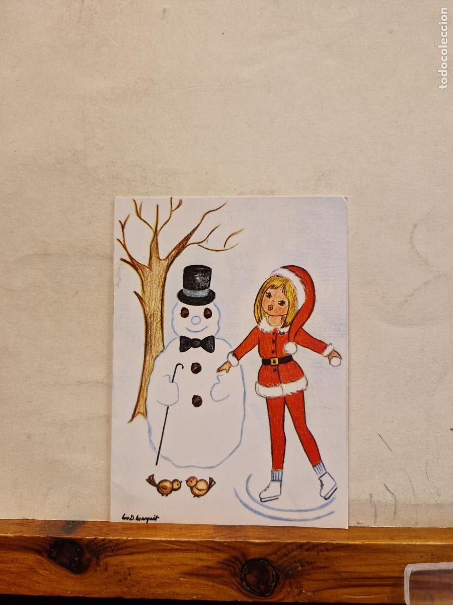 Postais: BONITA POSTAL DE NAVIDAD CIRCULADA. DIPTICO. MU&Ntilde;ECO DE NIEVE