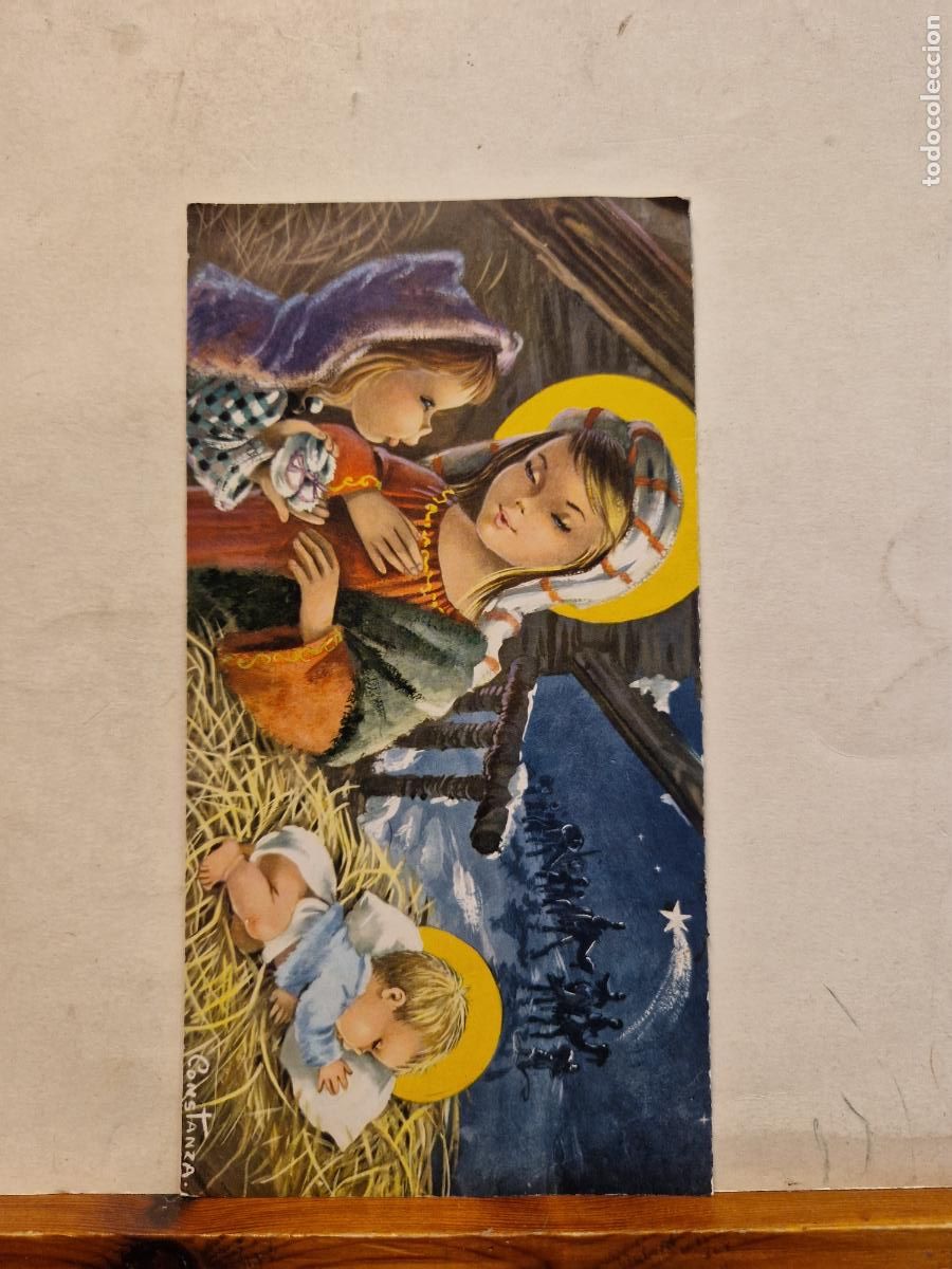 Postales: BONITA POSTAL DE NAVIDAD CIRCULADA. DIPTICO. NACIMIENTO DEL NI&Ntilde;O JESUS
