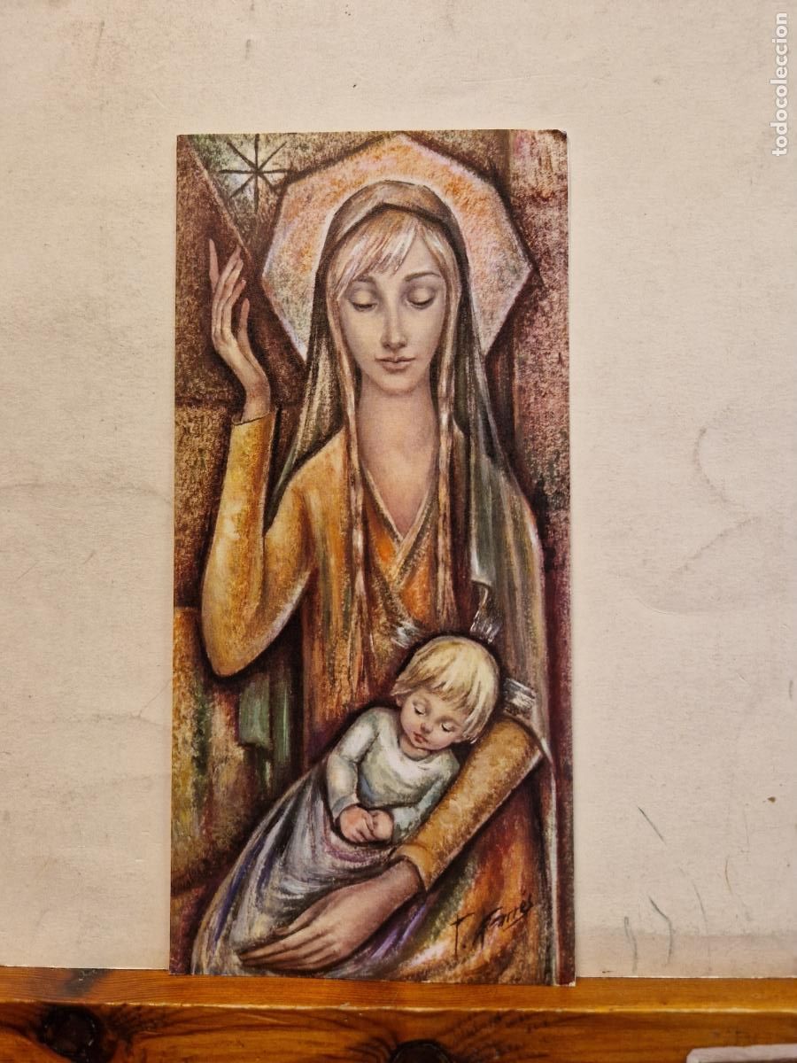 Postales: BONITA POSTAL DE NAVIDAD CIRCULADA. DIPTICO. VIRGEN MARIA Y EL NI&Ntilde;O JESUS