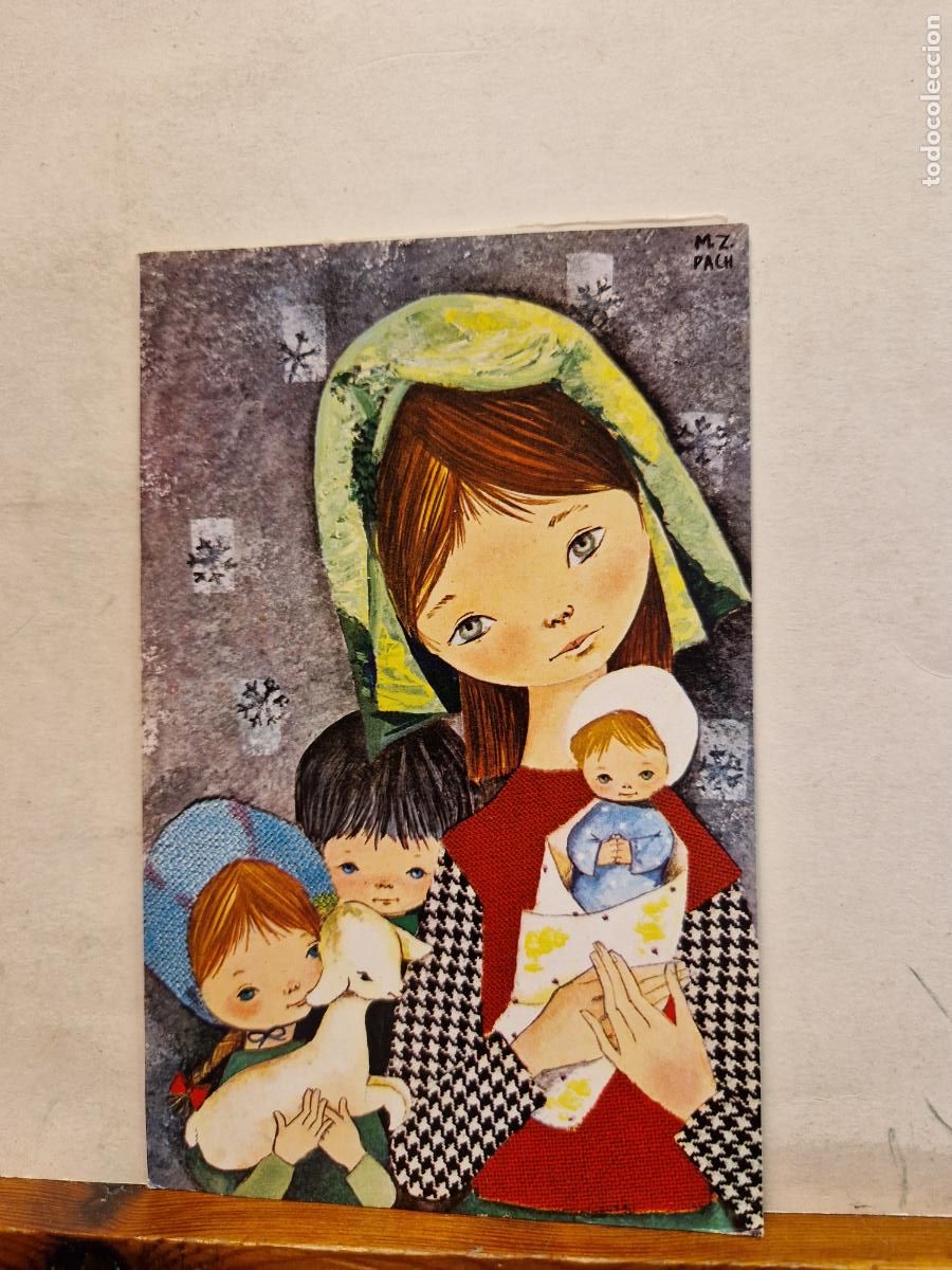 Postales: BONITA POSTAL DE NAVIDAD CIRCULADA. DIPTICO. NACIMIENTO NI&Ntilde;O JESUS