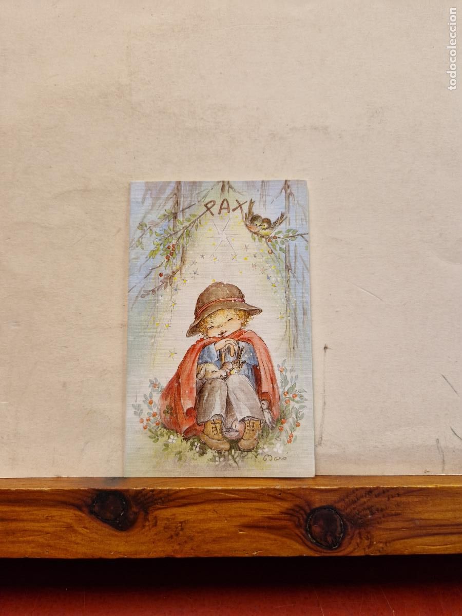 Postais: BONITA POSTAL DE NAVIDAD CIRCULADA. DIPTICO. NI&Ntilde;O EN EL BOSQUE