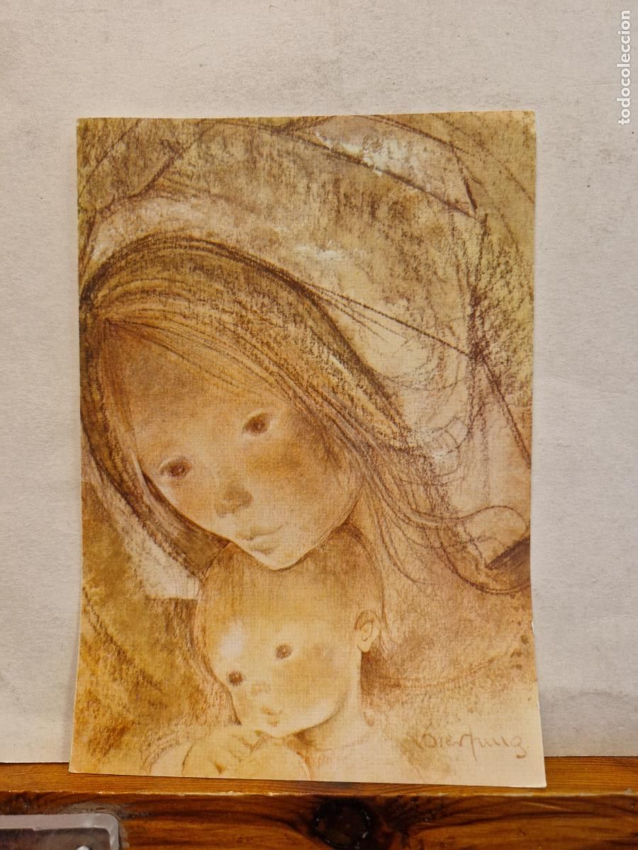 Postales: BONITA POSTAL DE NAVIDAD CIRCULADA. DIPTICO. VIRGEN MARIA Y EL NI&Ntilde;O JESUS