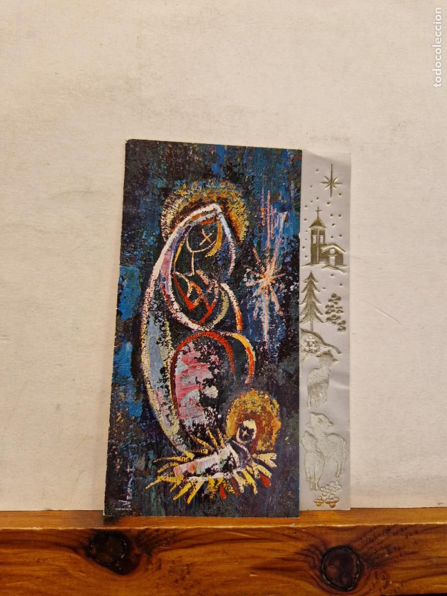 Postkarten: BONITA POSTAL DE NAVIDAD CIRCULADA. DIPTICO. PINTURA NACIMEINTO DE JESUS