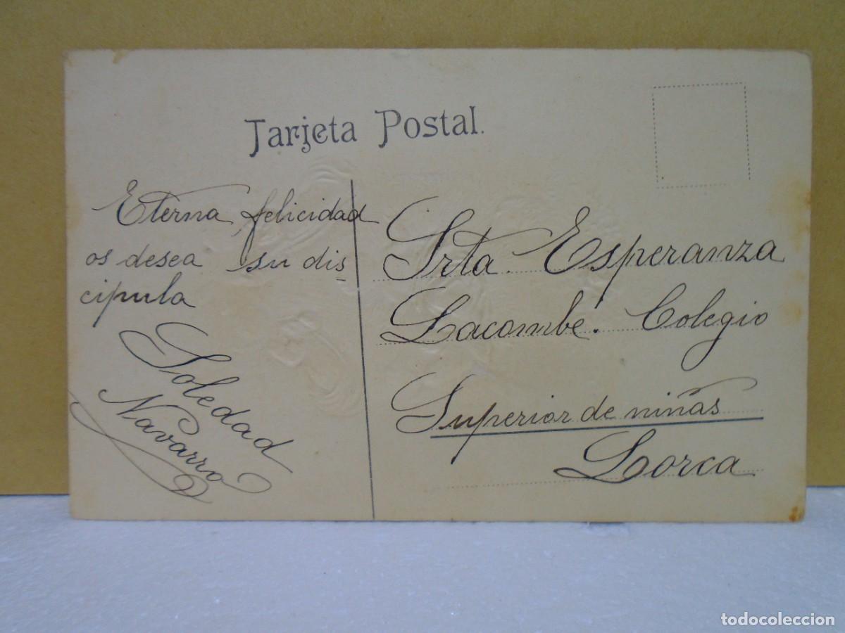 Postales: BONITA POSTAL ESCRITA Y DIRIGIDA A LORCA 1908. - Foto 2