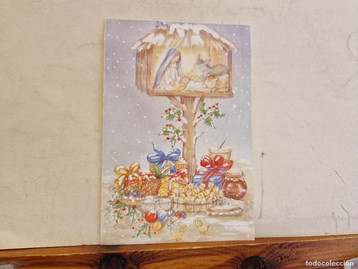 Postcards: BONITA POSTAL CIRCULADA. DIPTICO. NACIMIENTO DEL NI&Ntilde;O JESUS