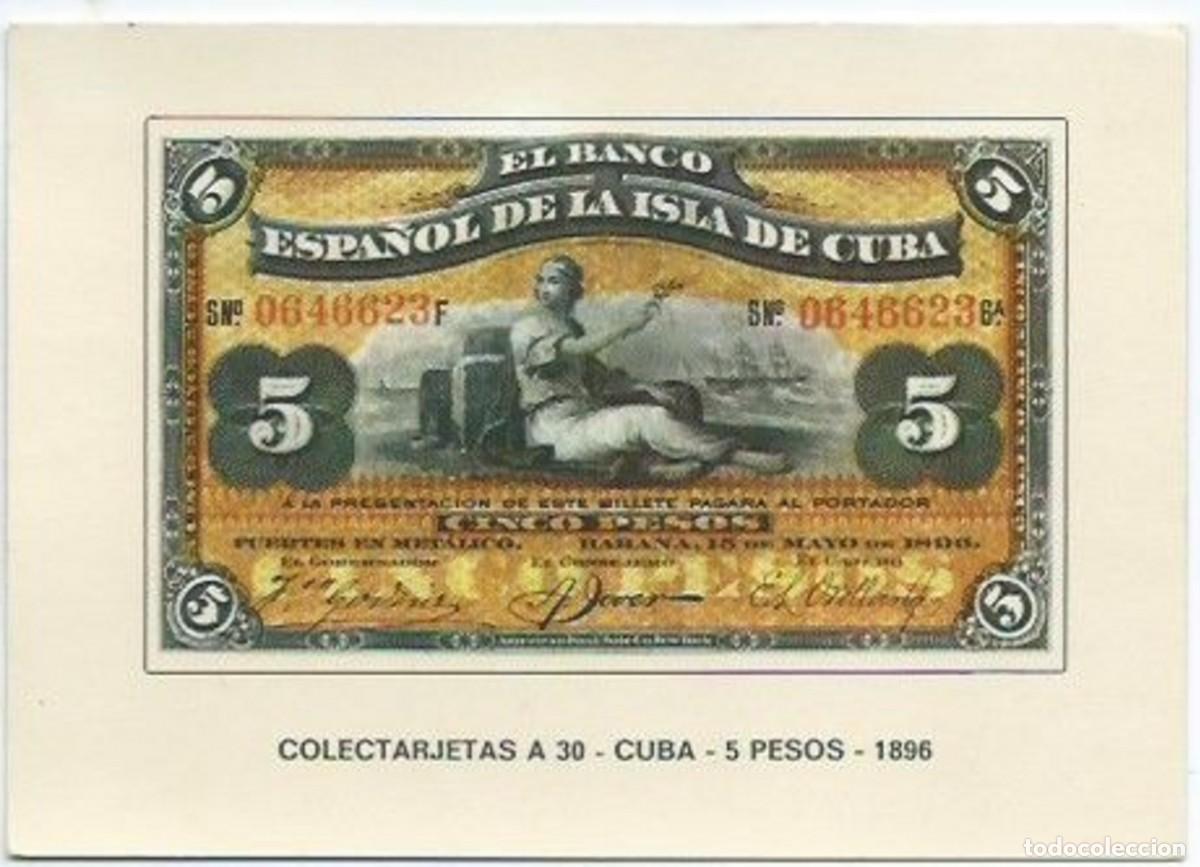 Cartoline: &rdquo; 5 PESOS &rdquo;.- COLECTARJETAS - CUBA - 1896