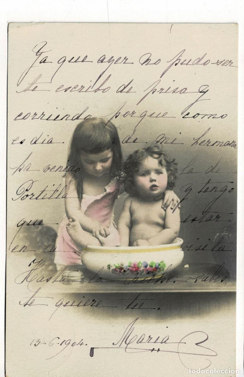 Postais: POSTAL DE NI&Ntilde;OS BA&Ntilde;ANDOSE. P-NI&Ntilde;OS-801