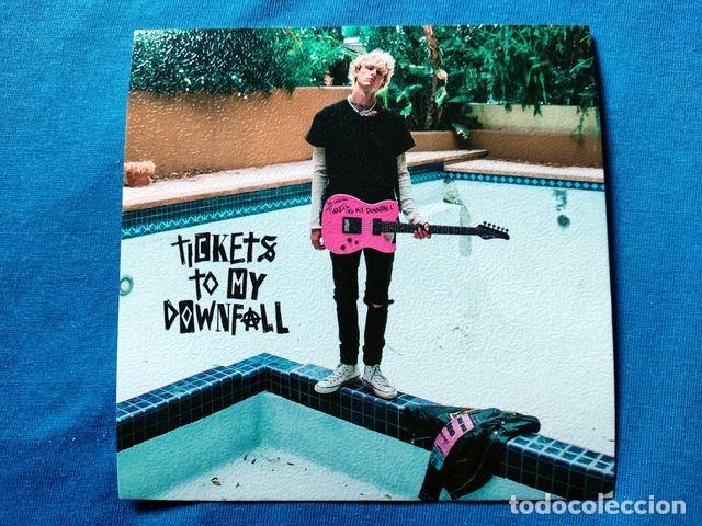 Postcards: POSTAL COVER MUSICA MACHINE GUN KELLY TICKETS MY DOWNFALL 12,5x12,5 CARTON GRANULADO TRASERA BLANCA