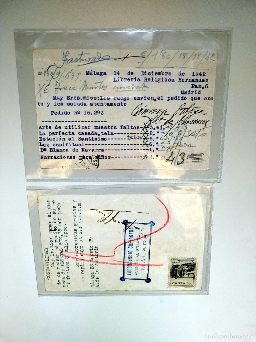 Postales: 2 Misivas postales. De M&aacute;laga a Madrid y Gij&oacute;n. Comercio. 1942. - Foto 2