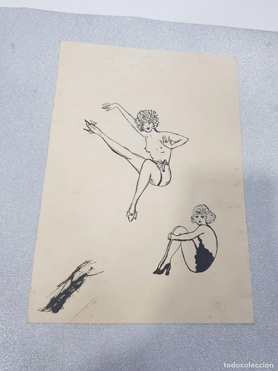 Postales: Dibujos eroticos en papel antiguo - Foto 1