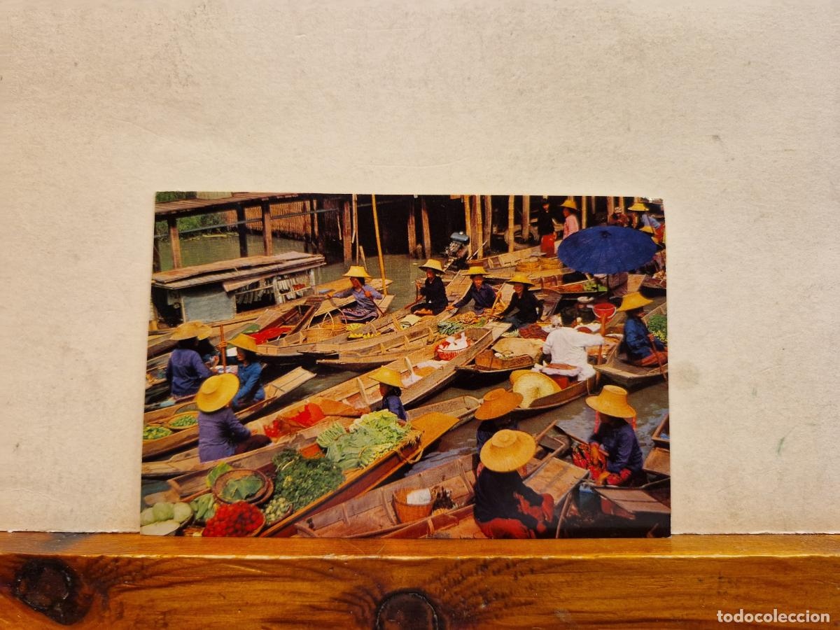 Cartes Postales: BONITA POSTAL CIRCULADA. DAMNOENSADUAK. FLOATINGO MARKET, THAILAND.
