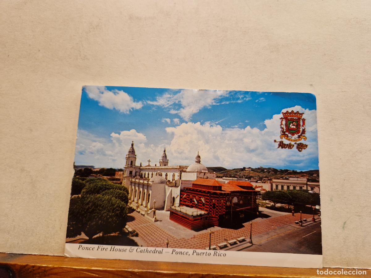 Postales: BONITA POSTAL CIRCULADA. PONCE FIRE HOUSE & CATHEDRAL. PONCE, PUERTO RICO.