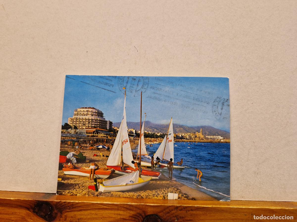 Postales: BONITA POSTAL CIRCULADA. SITGES. PLAYA - Foto 1