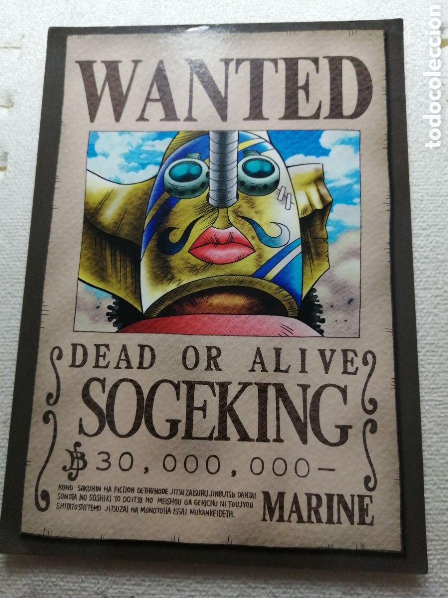 Postales: POSTAL SOGEKING ONEPIECE ONE PIECE CARTEL WANTED DEAD OR ALIVE MARINE TOEI ANIMATION ABYSTYLE SALVAT