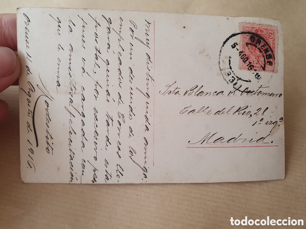 Postales: Antigua postal mujer Navidad 1916. (L107) - Foto 2