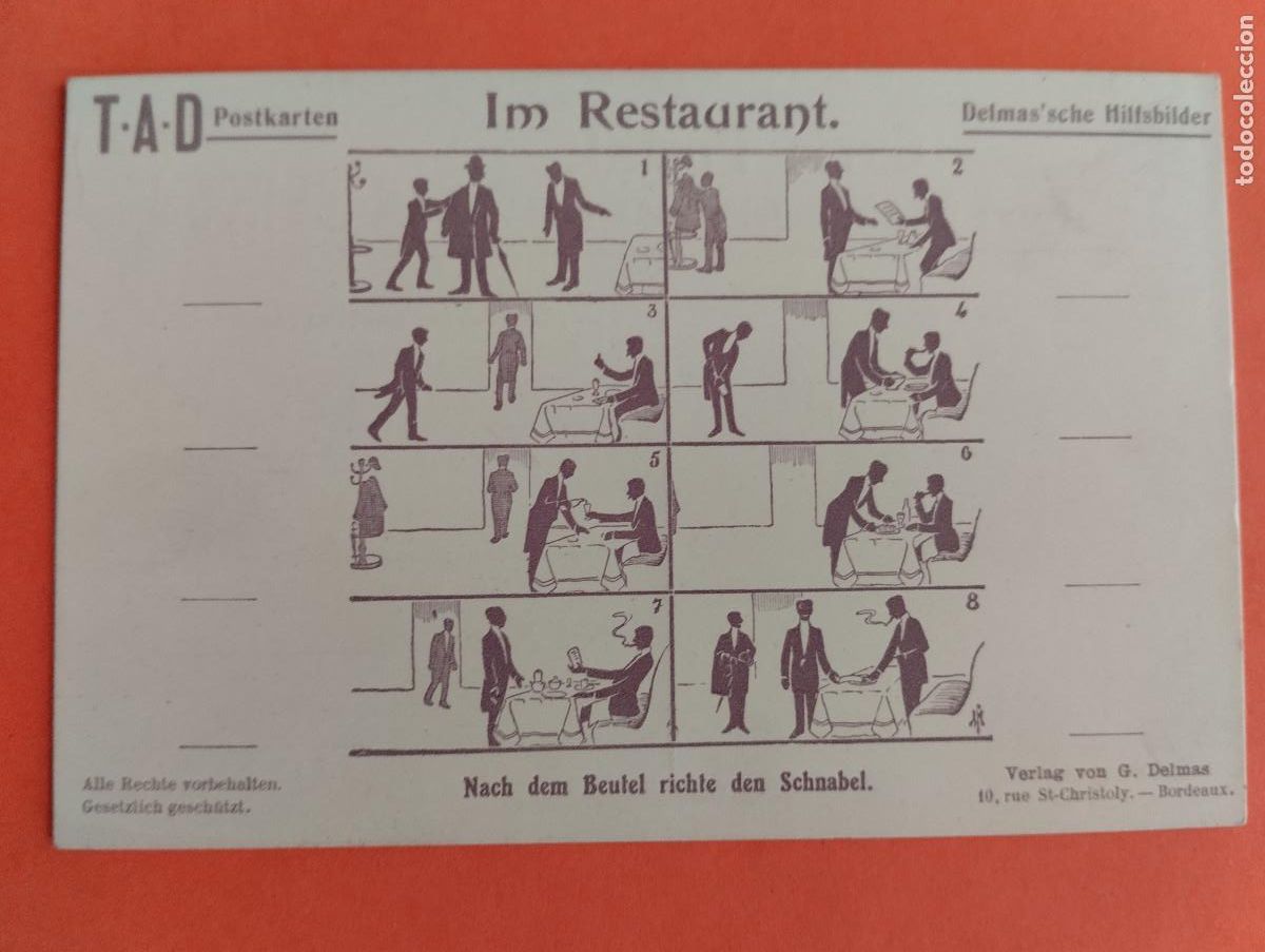Postales: H - POSTAL T-A-D IM RESTAURANT. BORDEAUX - Foto 1
