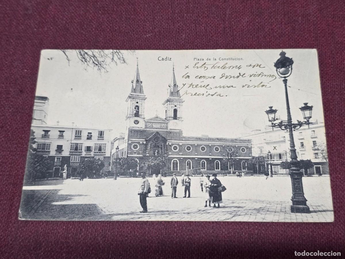 Postales: Lote 2 Tarjetas Postales circuladas C&aacute;diz 1909 - Foto 2
