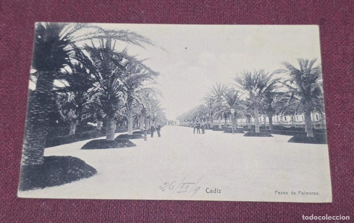 Postales: Lote 2 Tarjetas Postales circuladas C&aacute;diz 1909 - Foto 3