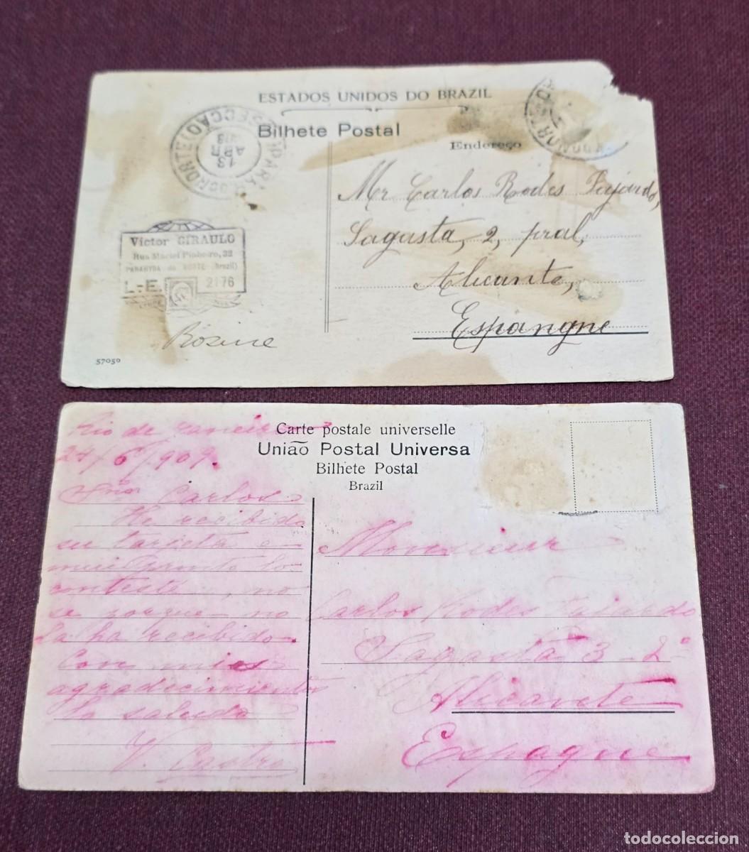 Postales: Lote 2 postales Rio de Janeiro 1909 - Foto 2