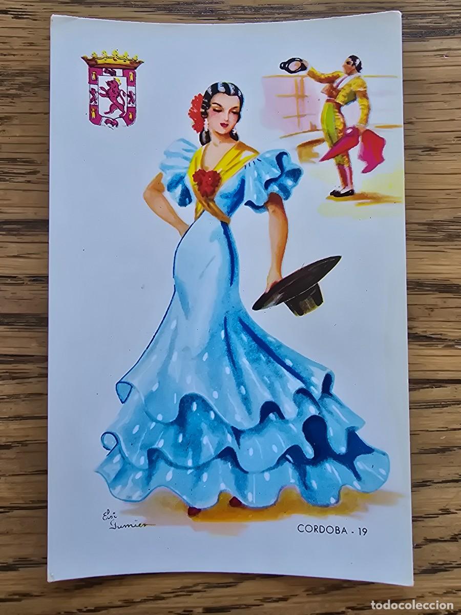 Postales: Postal Antigua Traje Tipico Regional firma Elsi Gumier