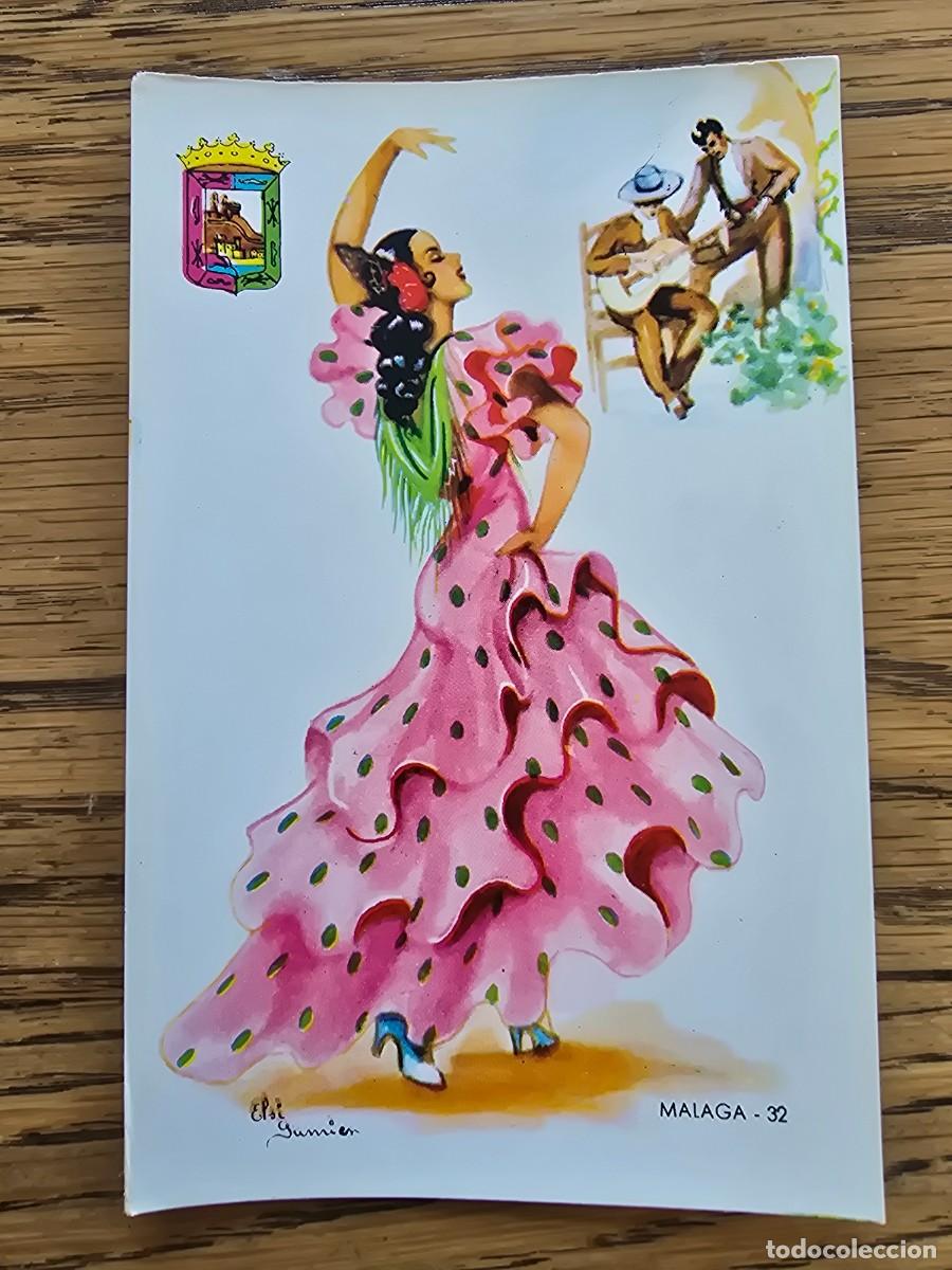 Postales: Postal Antigua Traje Tipico Regional firma Elsi Gumier