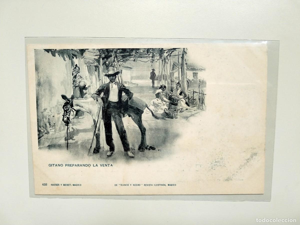 Postales: Gitano preparando la venta. Escena de costumbres. Hauser y Menet. Principios del XX. - Foto 1