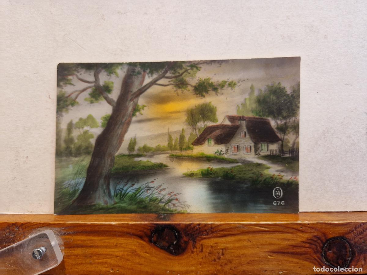 Postcards: BONITA POSTAL CIRCULADA. DIBUJO DE ATARDECER
