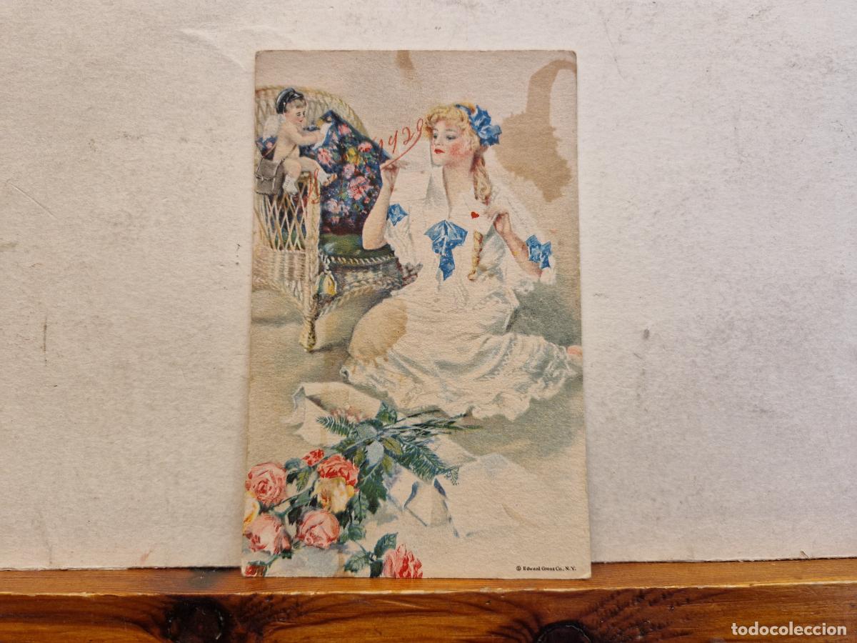 Postcards: BONITA POSTAL CIRCULADA. MUJER ENAMORADA