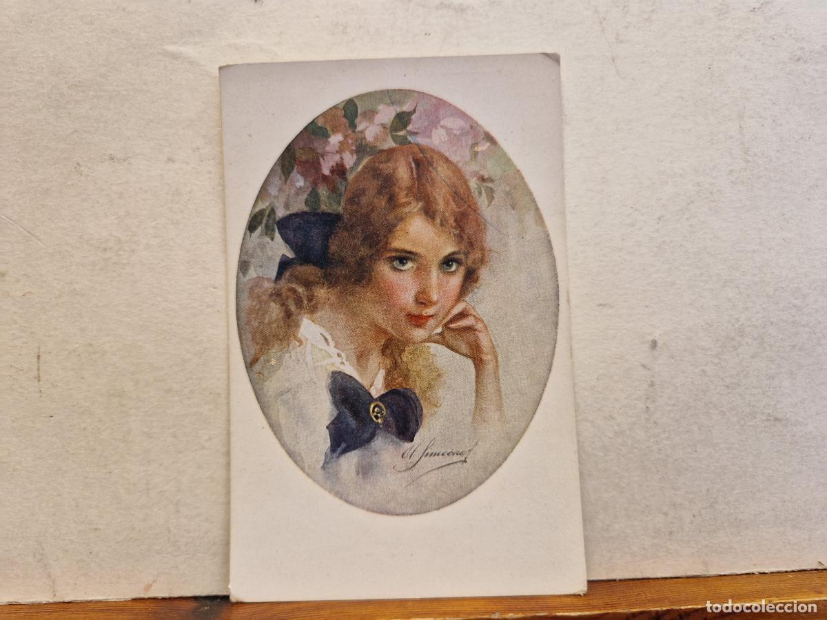 Postcards: BONITA POSTAL CIRCULADA. MUJER ENAMORADA